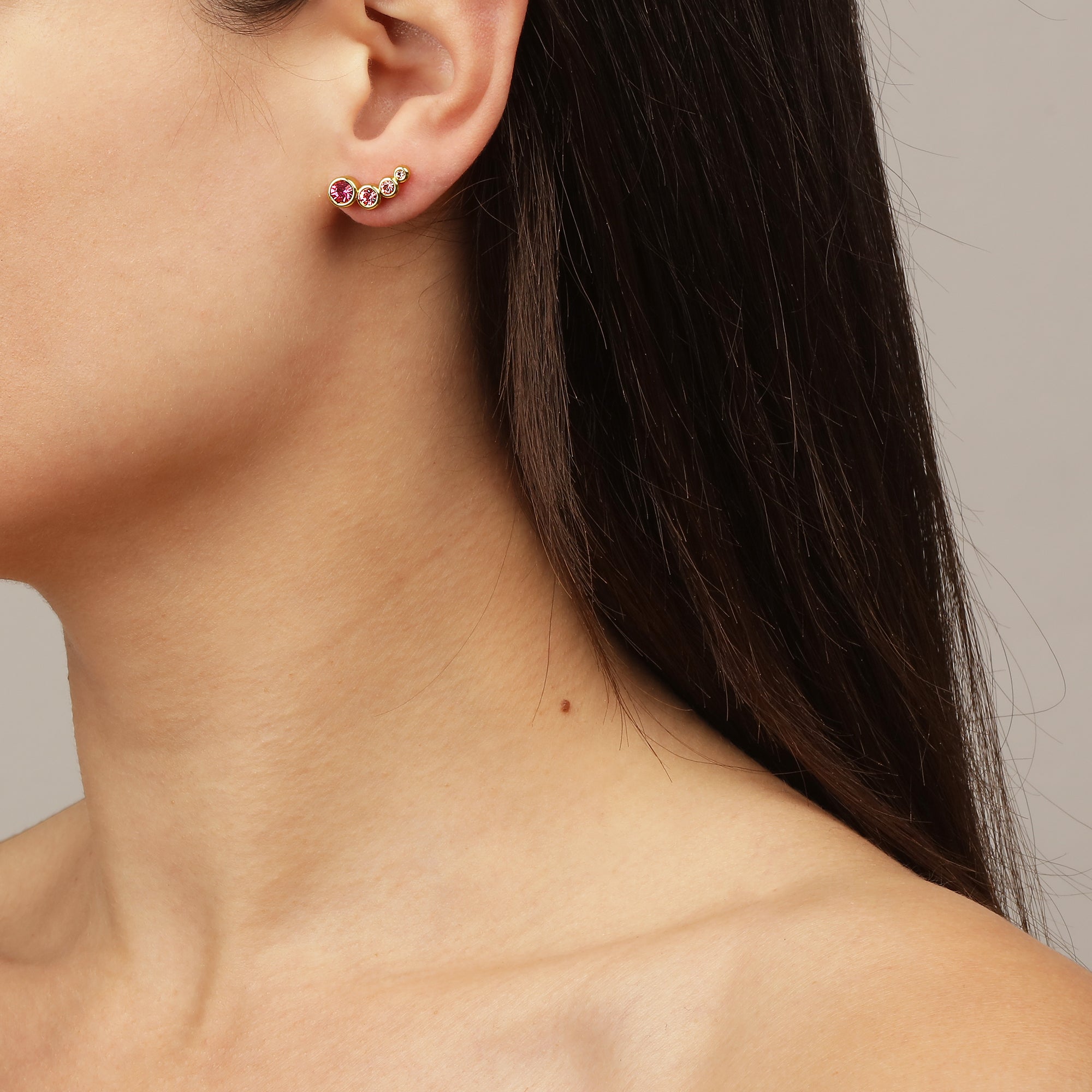 Agnes Gold Earrings - Rose