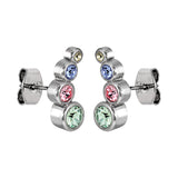 Agnes Shiny Silver Earrings - Pastel Multi