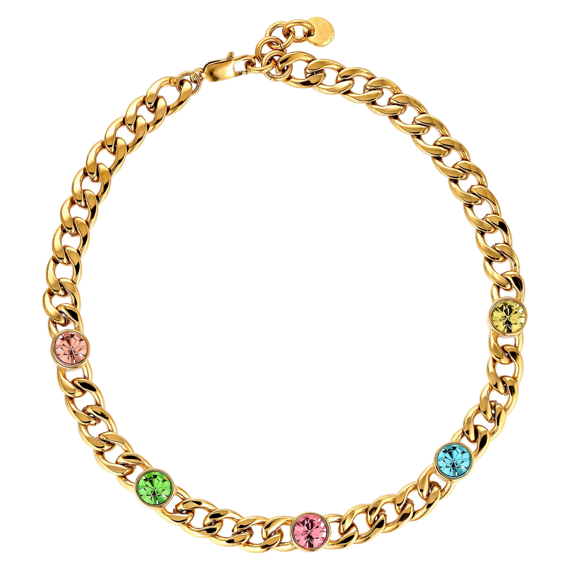 Angelina Gold Necklace - Pastel Multi