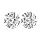 Aubra Shiny Silver Earrings - Crystal