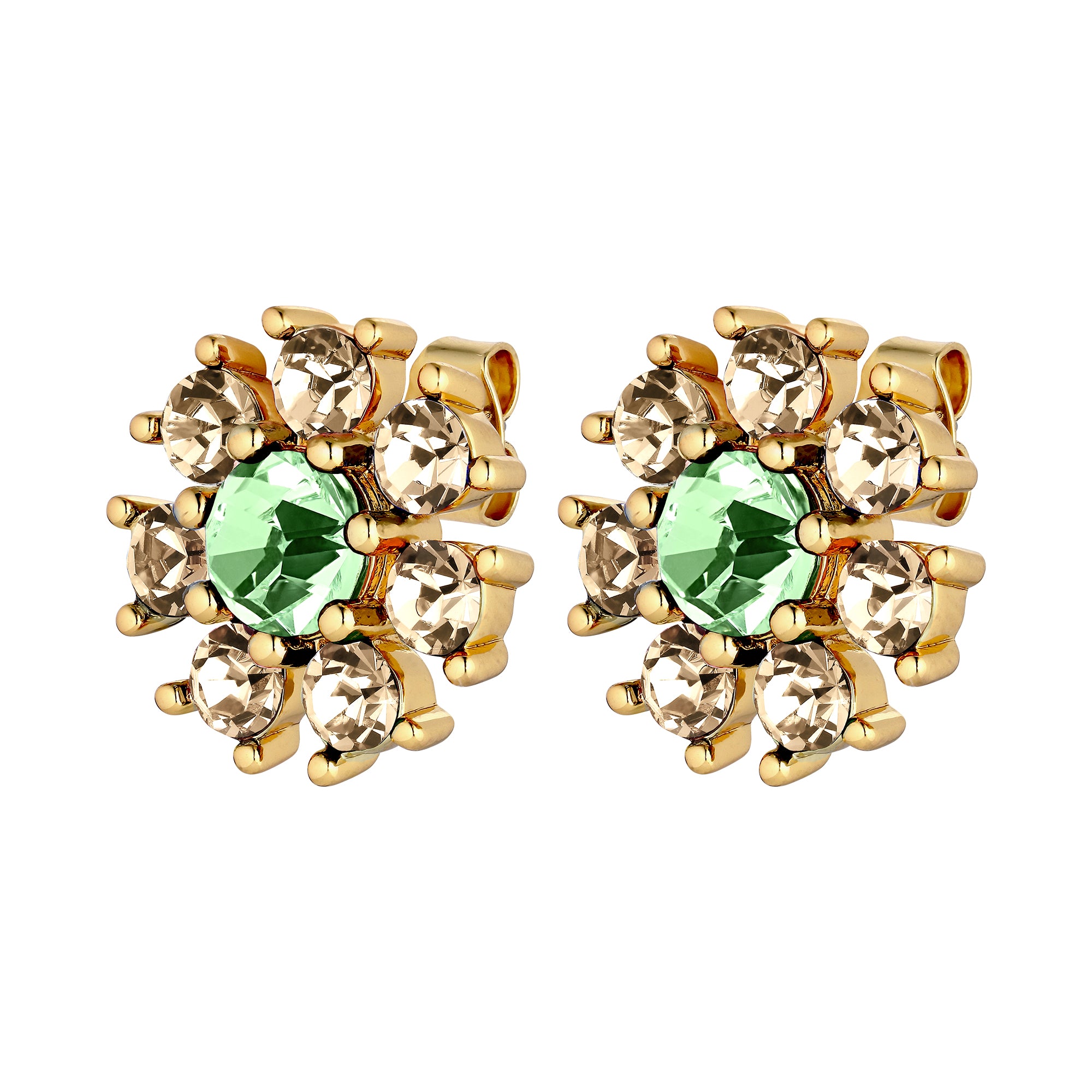 Aude Gold Earrings - Light Green / Golden