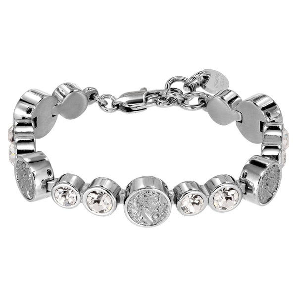 Augusta Shiny Silver Bracelet - Crystal