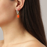 Barbara Gold Earrings - Coral