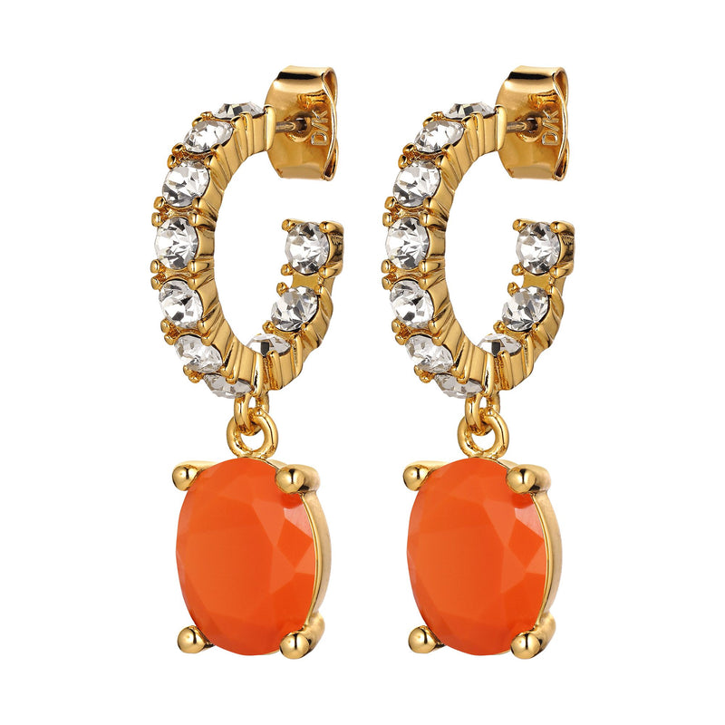 Barbara Gold Earrings - Coral