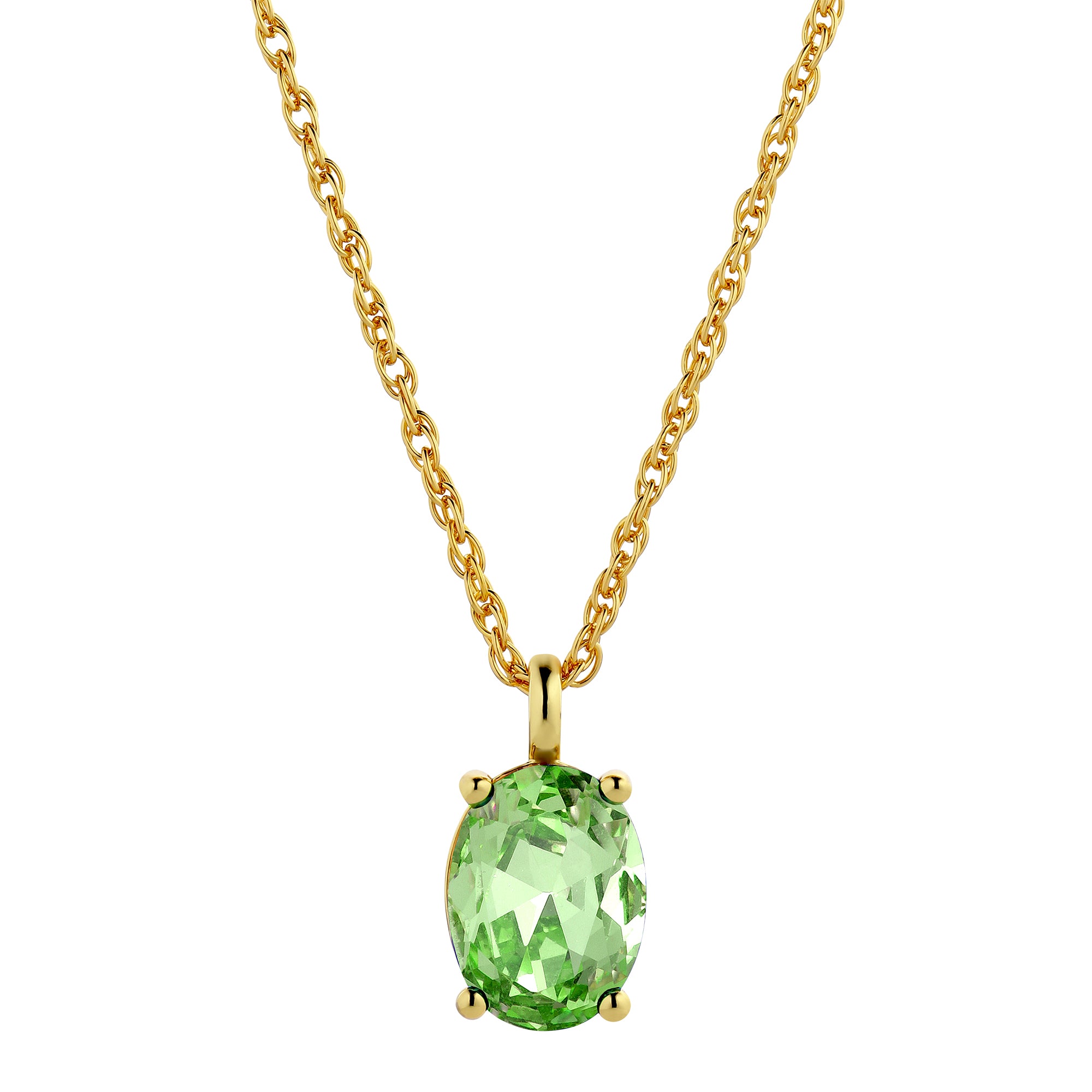 Barga Gold Necklace - Light Green