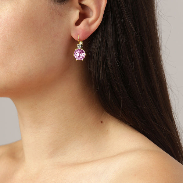 Begonia Gold Earrings - Light Rose