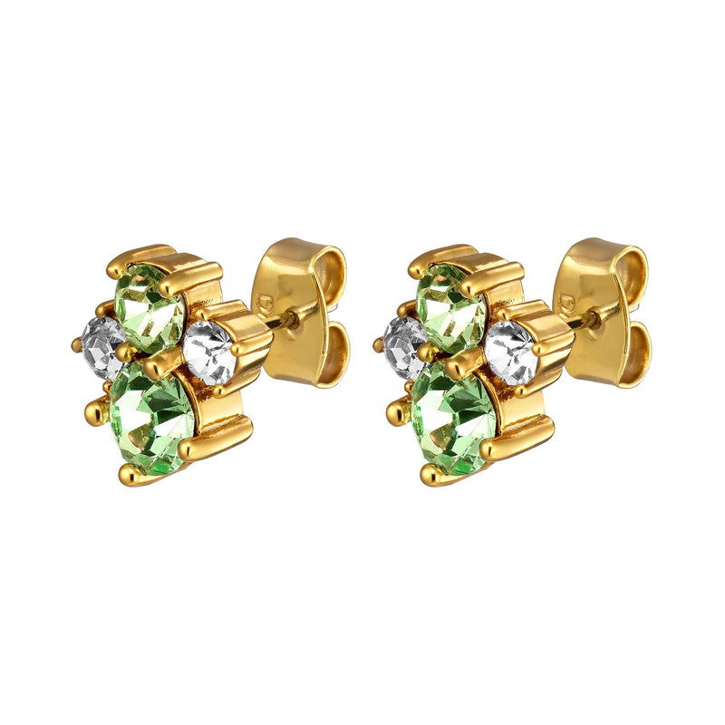 Billis  Gold Earrings - Light Green