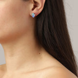 Billis Shiny Silver Earrings - Light Sapphire