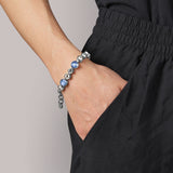 Calice Shiny Silver Bracelet - Light Sappire