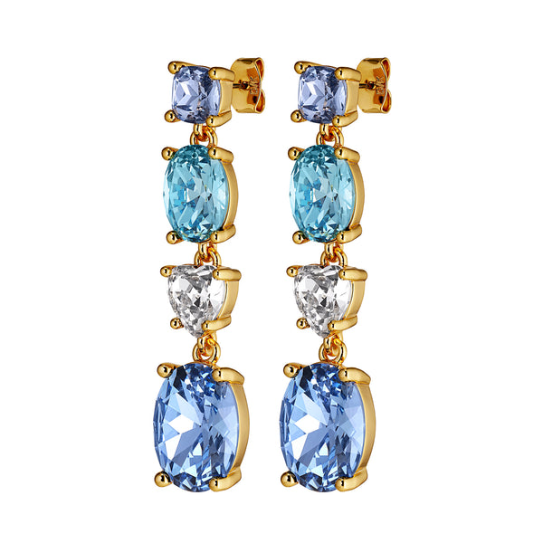 Carmen Gold Earrings - Light  Blue / Aqua