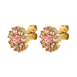 Carnea Gold Earrings - Light Rose / Peach