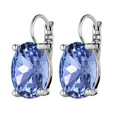 Chantal Shiny Silver Earrings - Light Blue