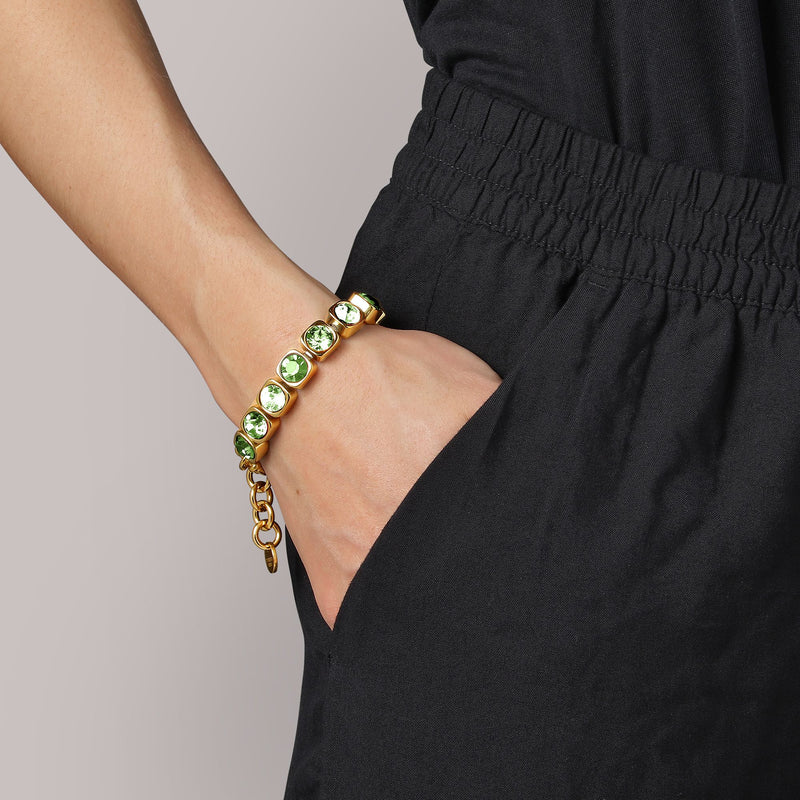 Conian Gold Bracelet - Light Green