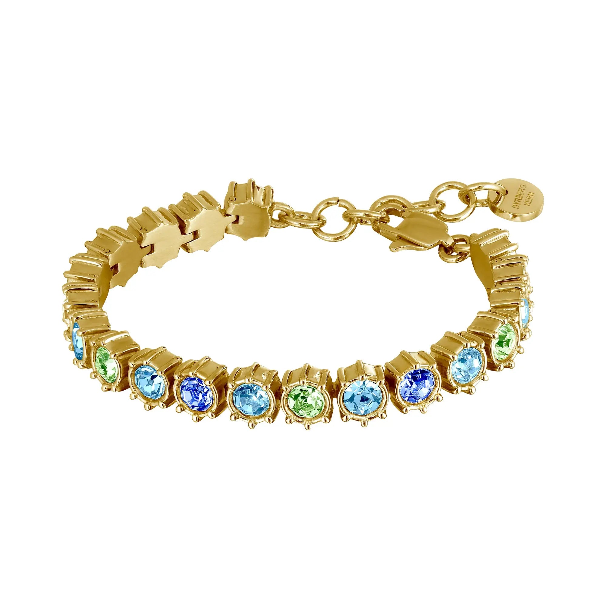 Courage Gold Tennis Bracelet, Aqua Mix Dyrberg/Kern NZ