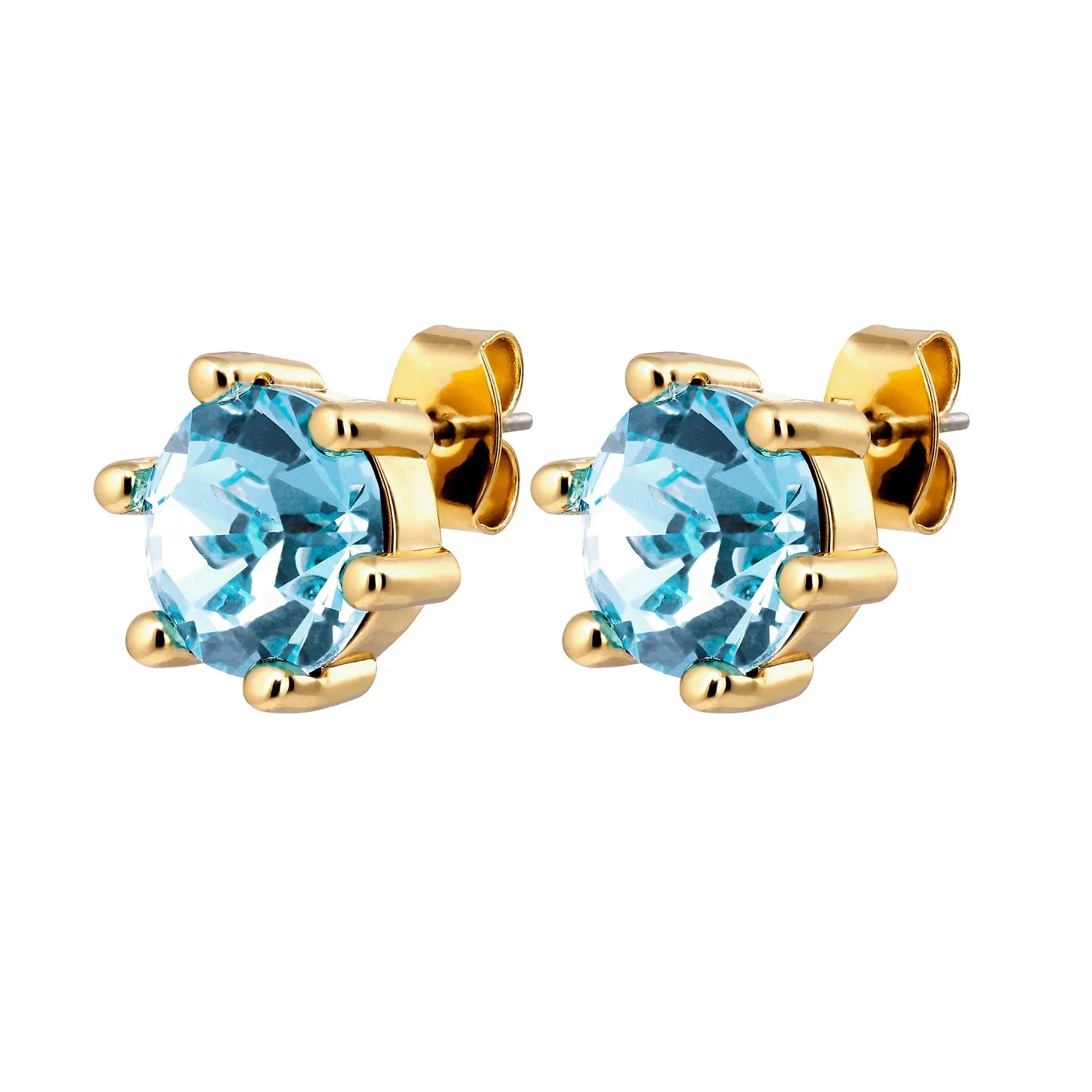 Craze Gold Stud Earrings, Aqua Dyrberg/Kern NZ
