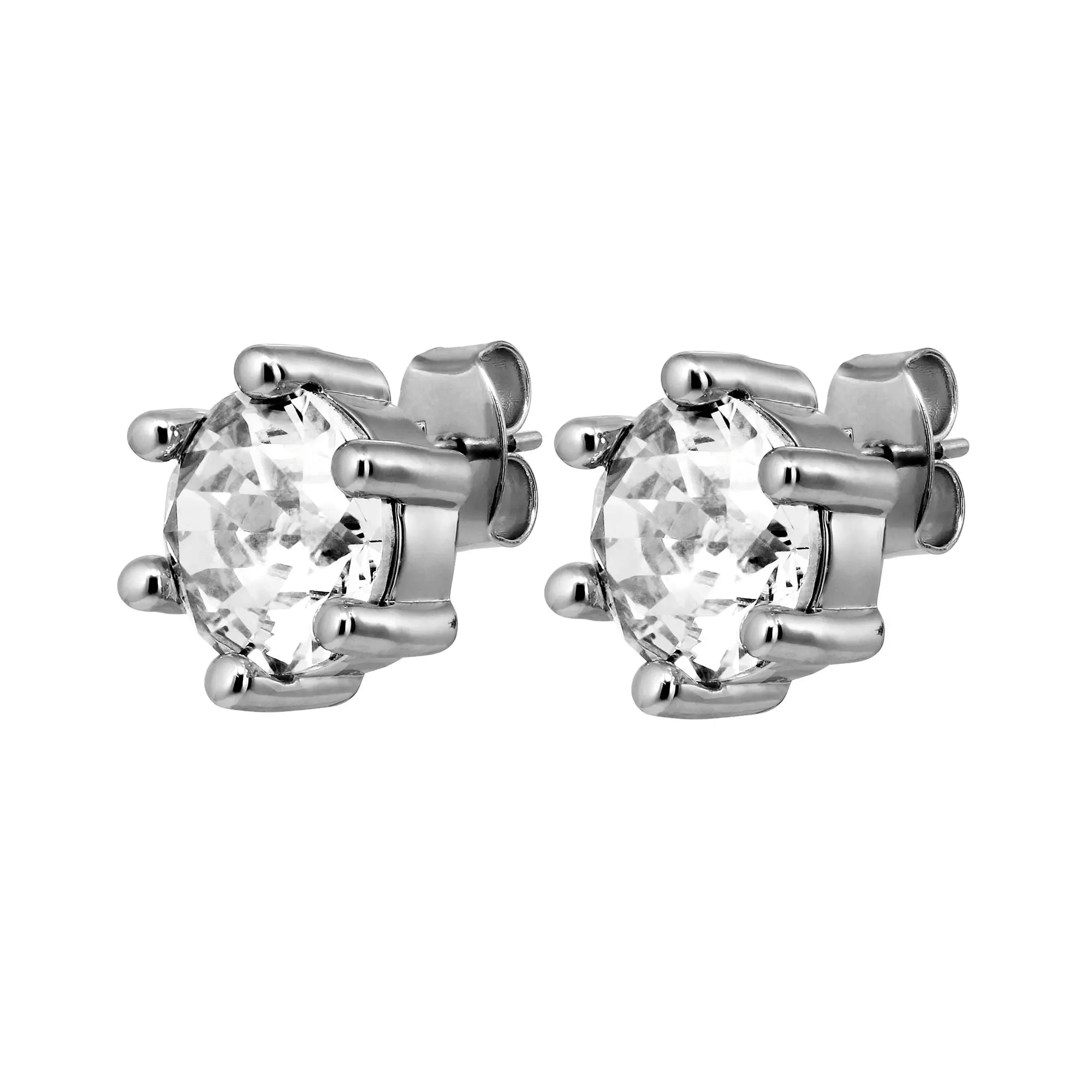 Craze Shiny Silver Stud Earrings, Crystal Dyrberg/Kern NZ
