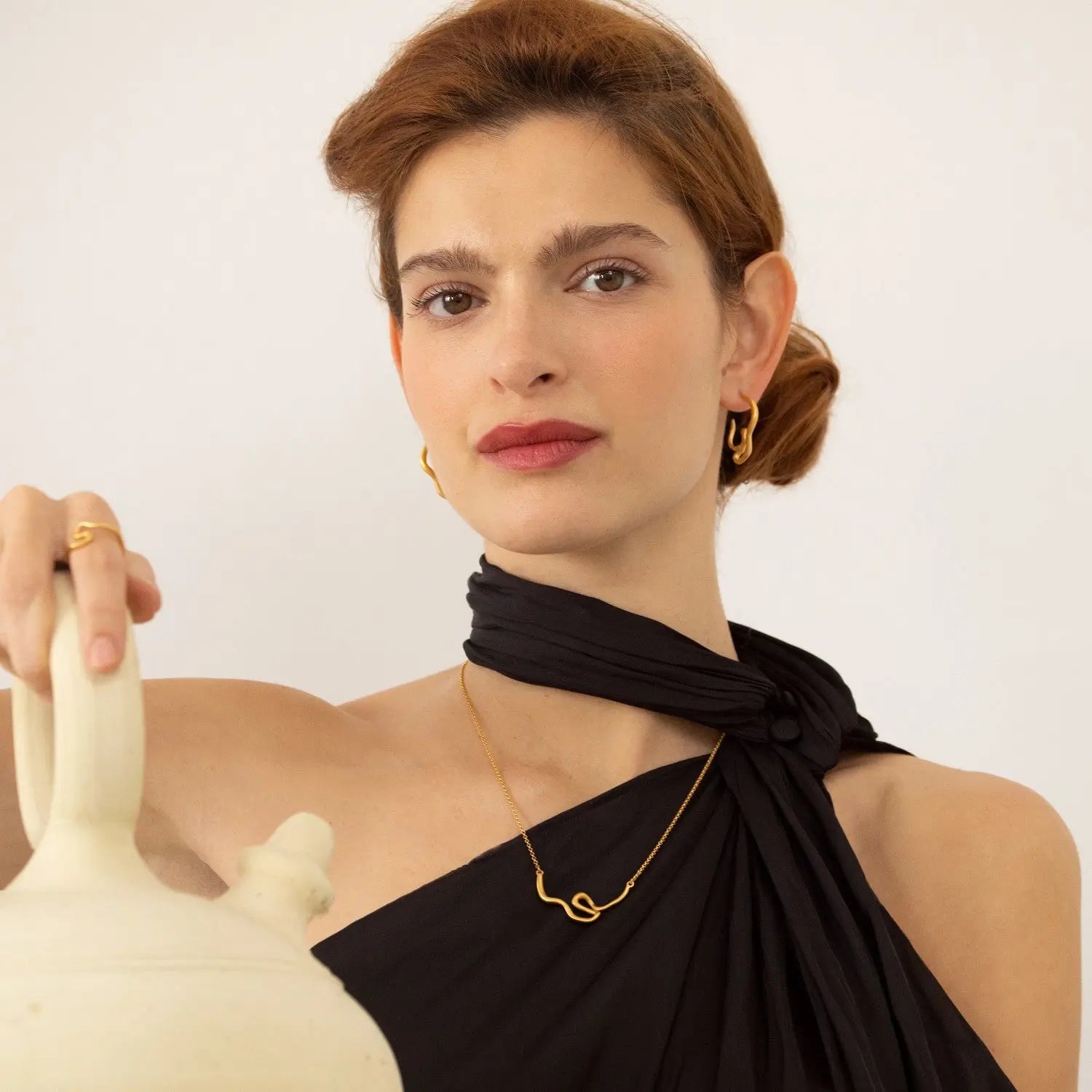 Dali Gold Necklace - Swan Reflecting Elephants Dyrberg/Kern NZ