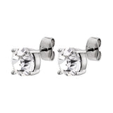 Daze Shiny Silver Earrings - Crystal