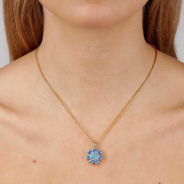 Delise Gold Necklace - Light Blue / Aqua