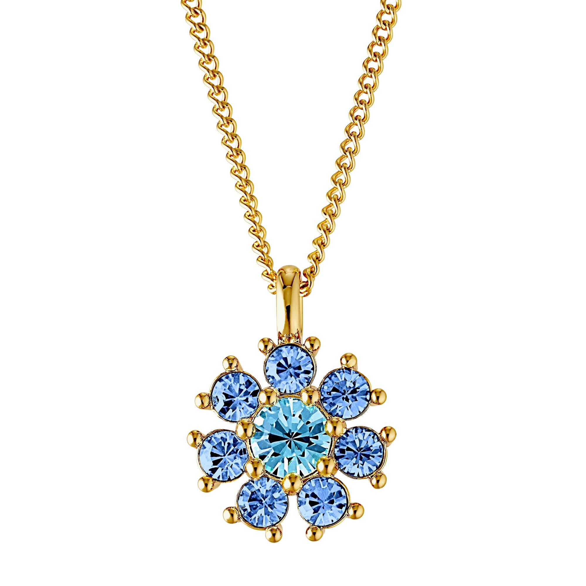 Delise Gold Necklace - Light Blue / Aqua