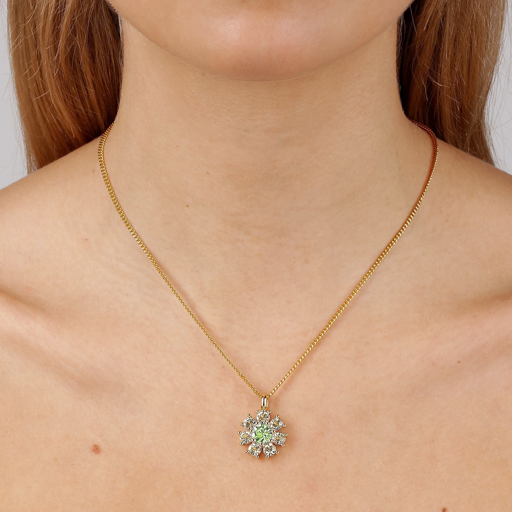 Delise Gold Necklace - Light Green / Golden
