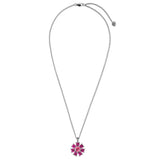 Delise Shiny Silver Necklace - Pink