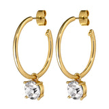 Diega Gold Earrings - Crystal