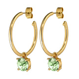 Diega Gold Earrings - Light Green