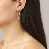 Diega Shiny Silver Earrings - Crystal