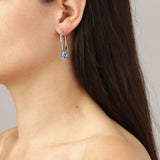 Diega Shiny Silver Earrings - Light Sapphire