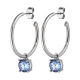 Diega Shiny Silver Earrings - Light Sapphire