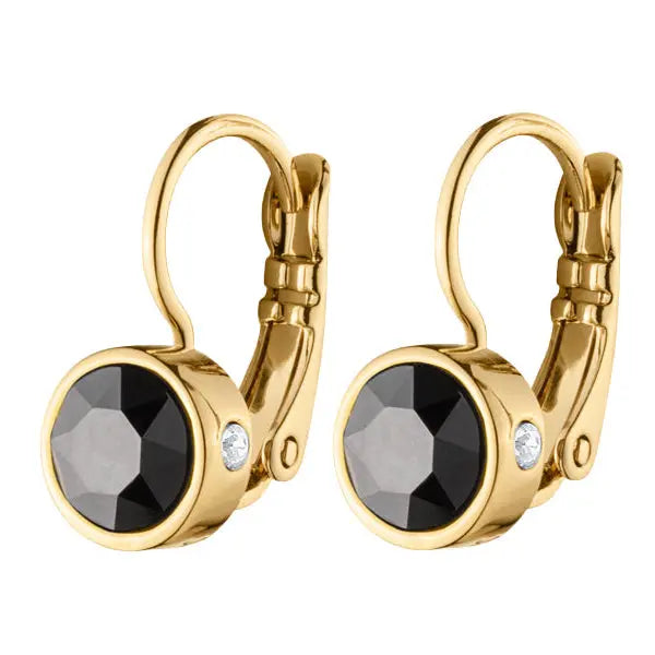 Madu Gold French Hook Earrings, Black Dyrberg/Kern NZ