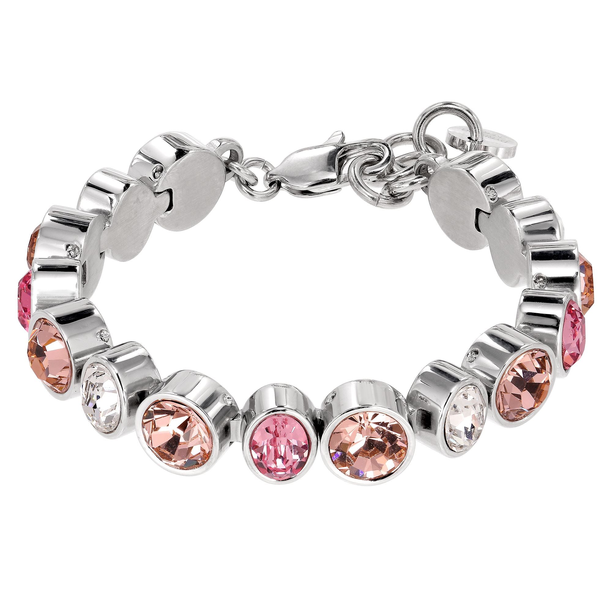 Elaine Shiny Silver Bracelet - Light Rose