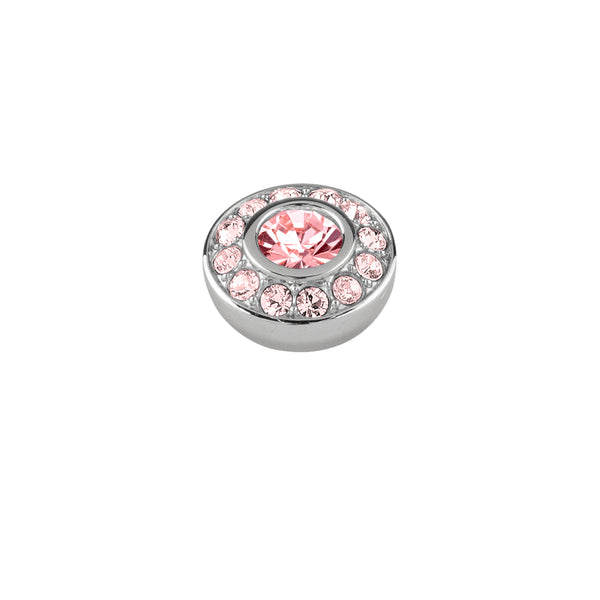Emotion Shiny Silver Interchangeable Ring Topper - Light Rose