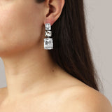 Esmara Shiny Silver Earrings - Crystal