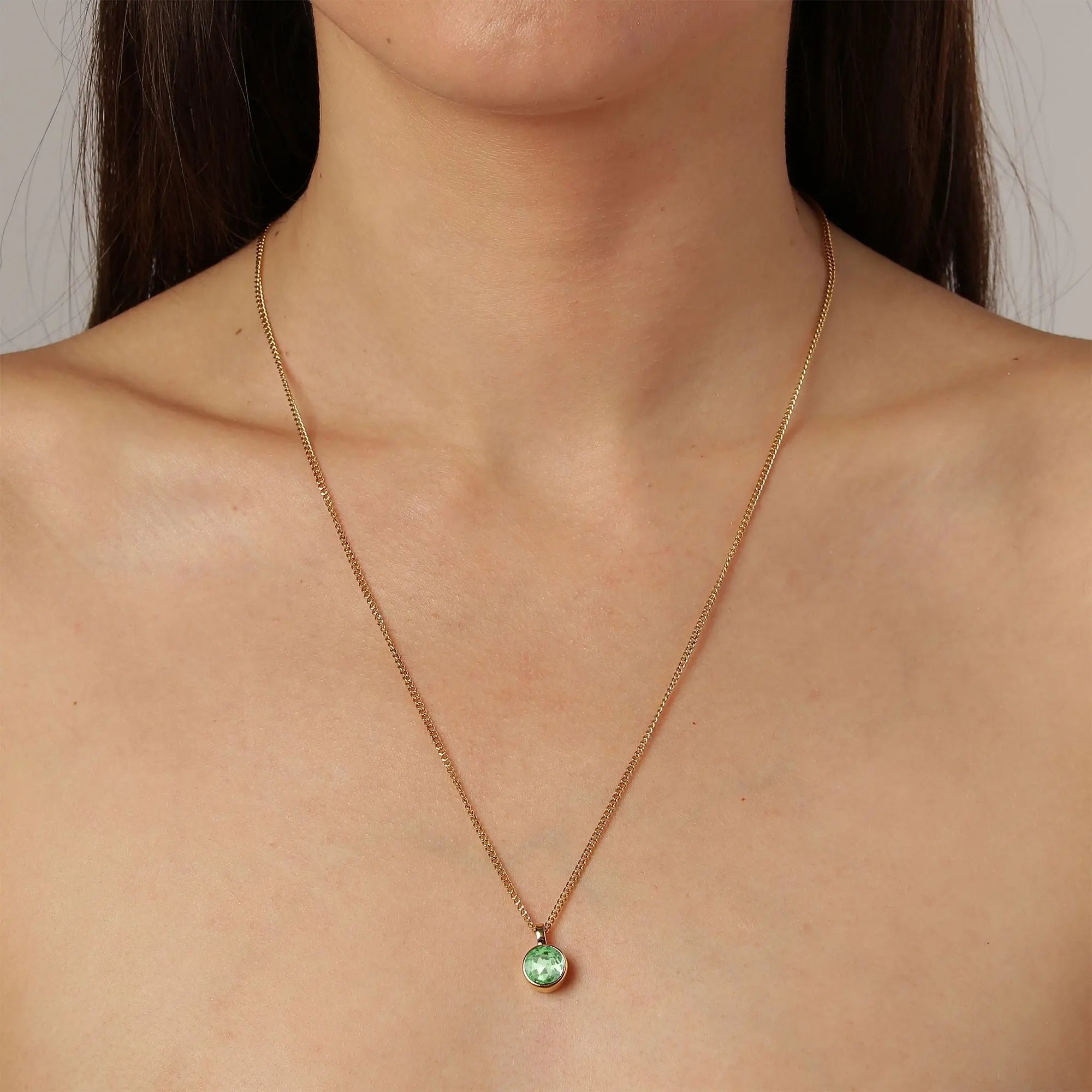 Ette Gold Necklace - Light Green Dyrberg/Kern NZ