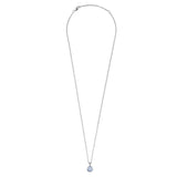 Ette Shiny Silver Necklace - Light Blue