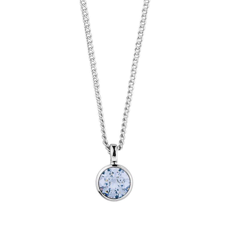 Ette Shiny Silver Necklace - Light Blue