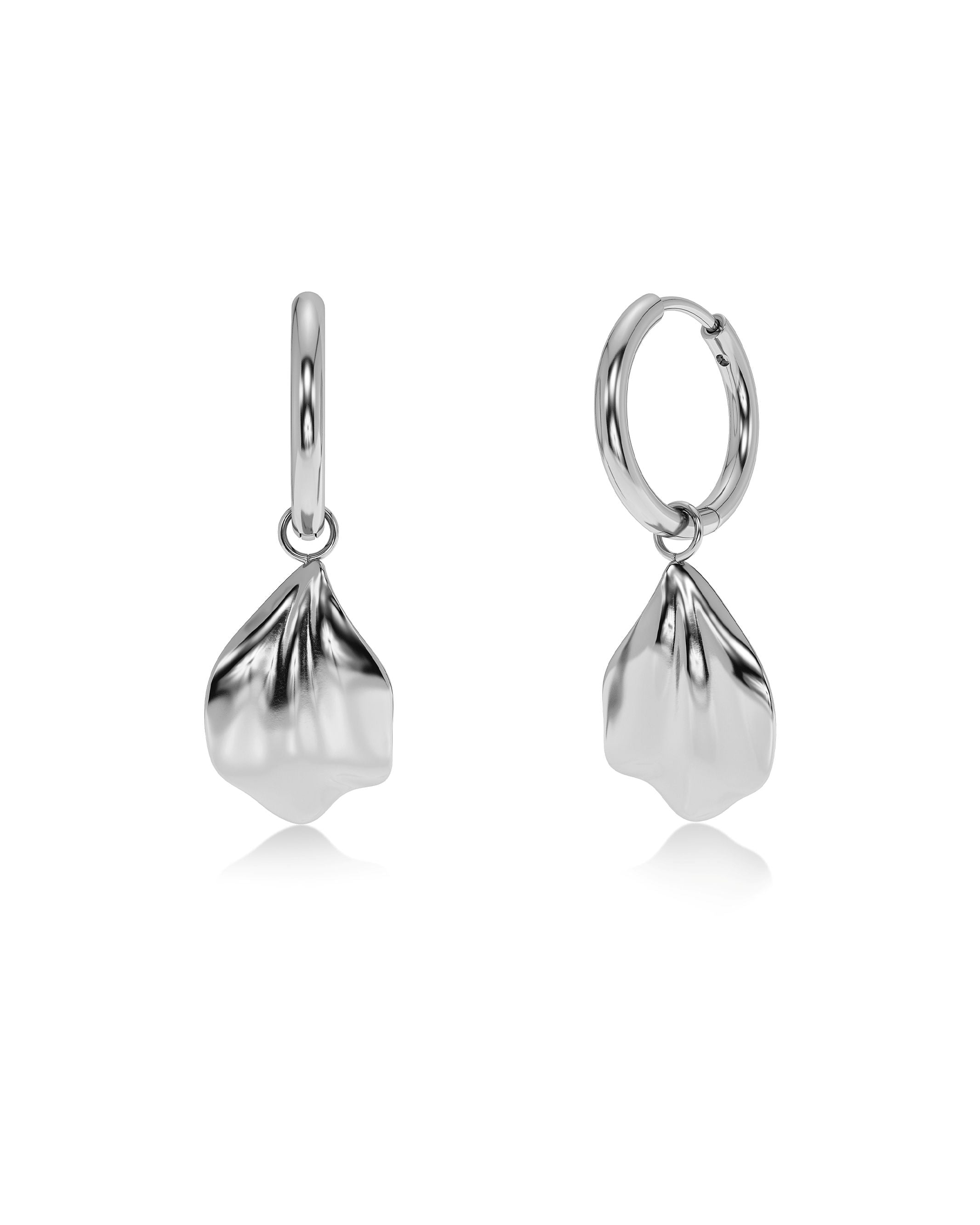 Petal Hoops Silver EdbladNZ