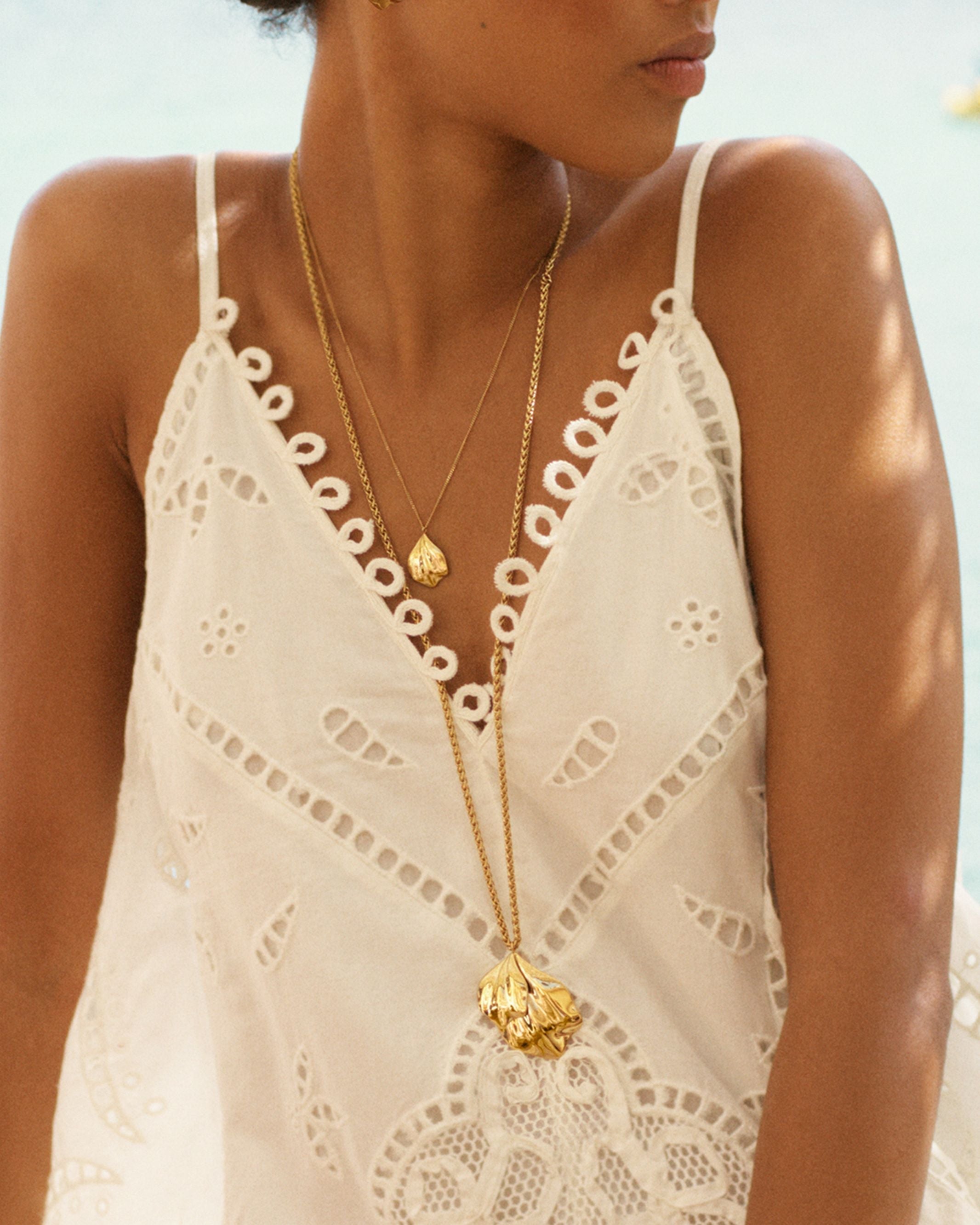 Petal Necklace L Gold EdbladNZ