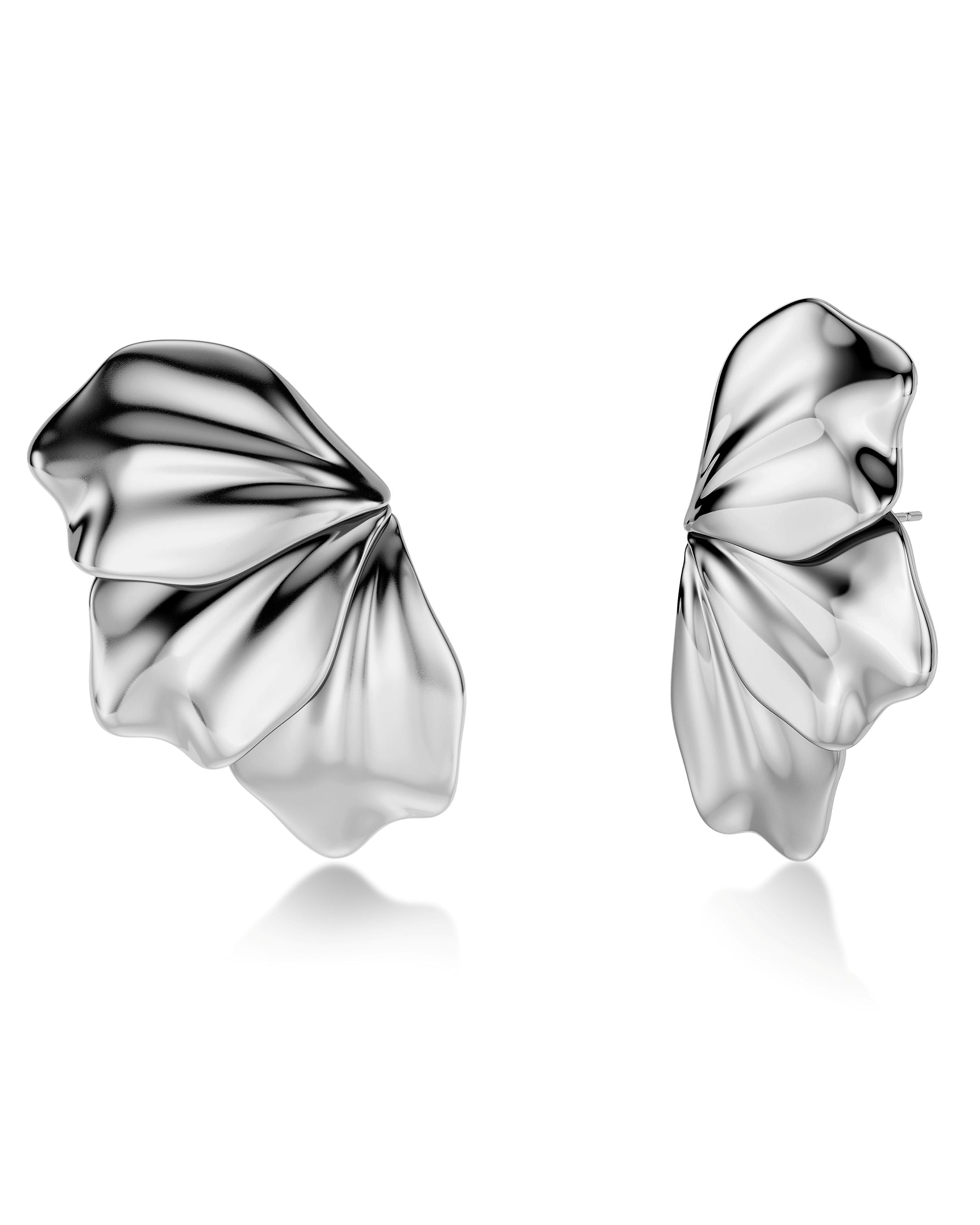 Petal Studs L Silver EdbladNZ