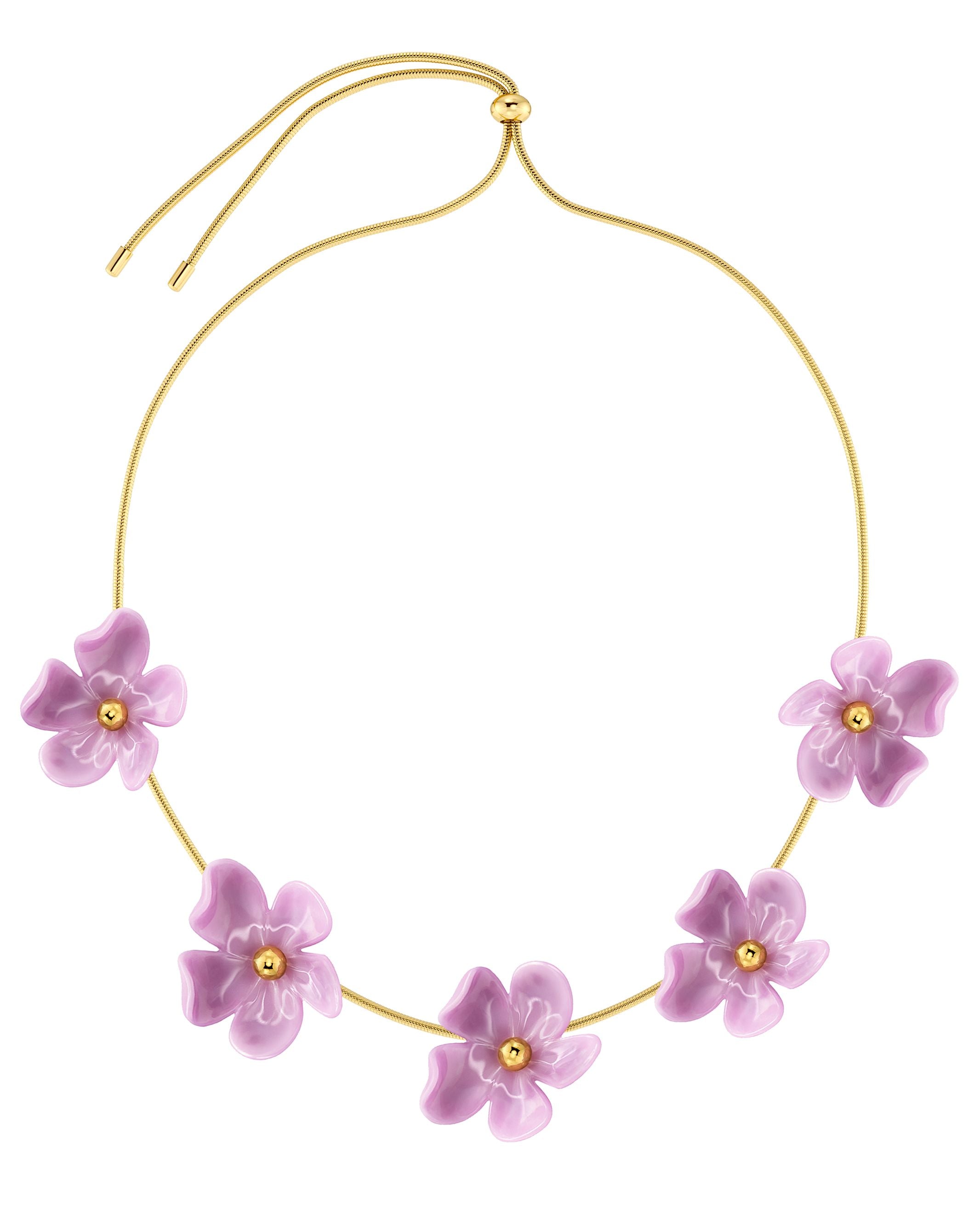 Wildflower Necklace Fuchsia Gold EdbladNZ