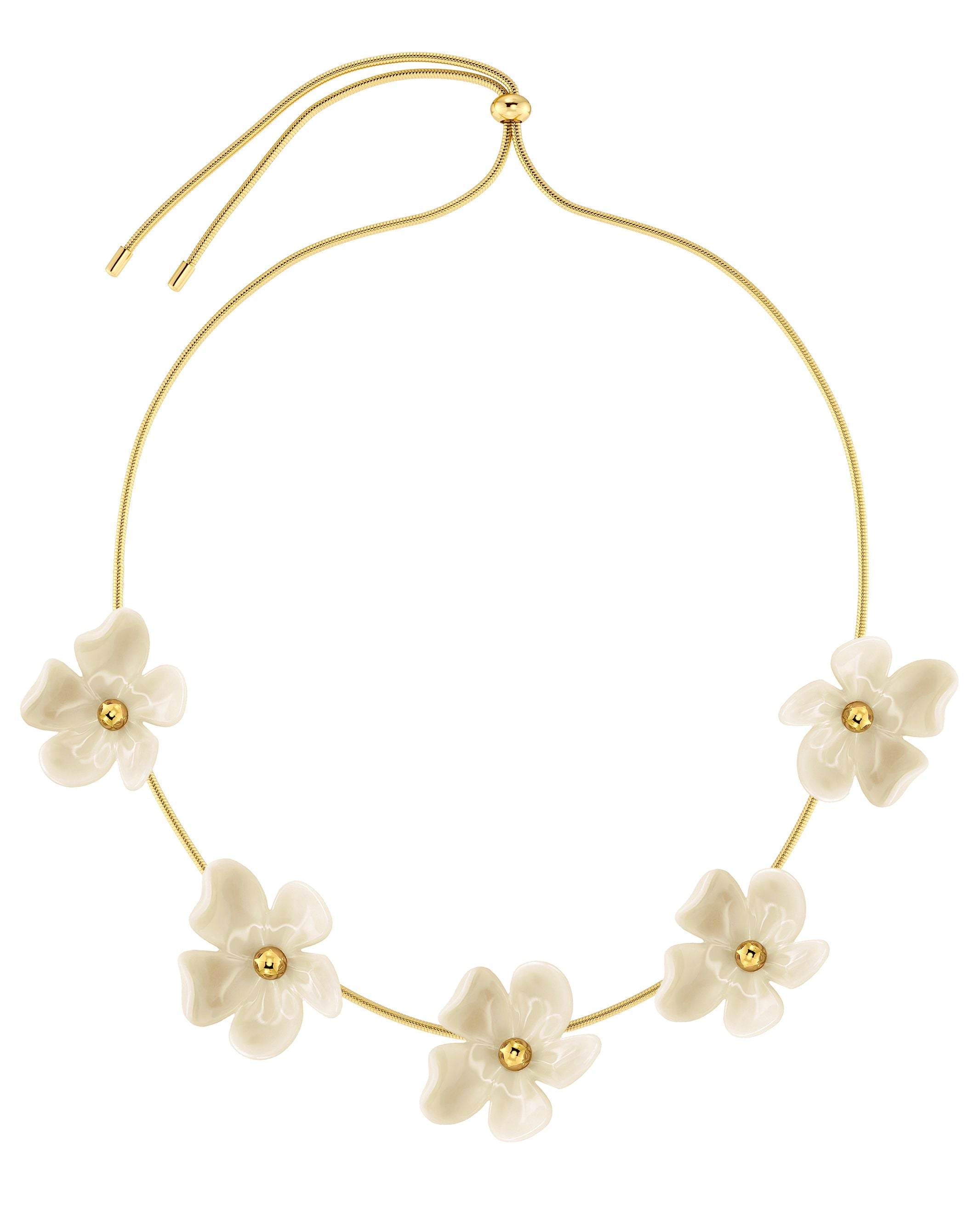 Wildflower Necklace Offwhite Gold EdbladNZ