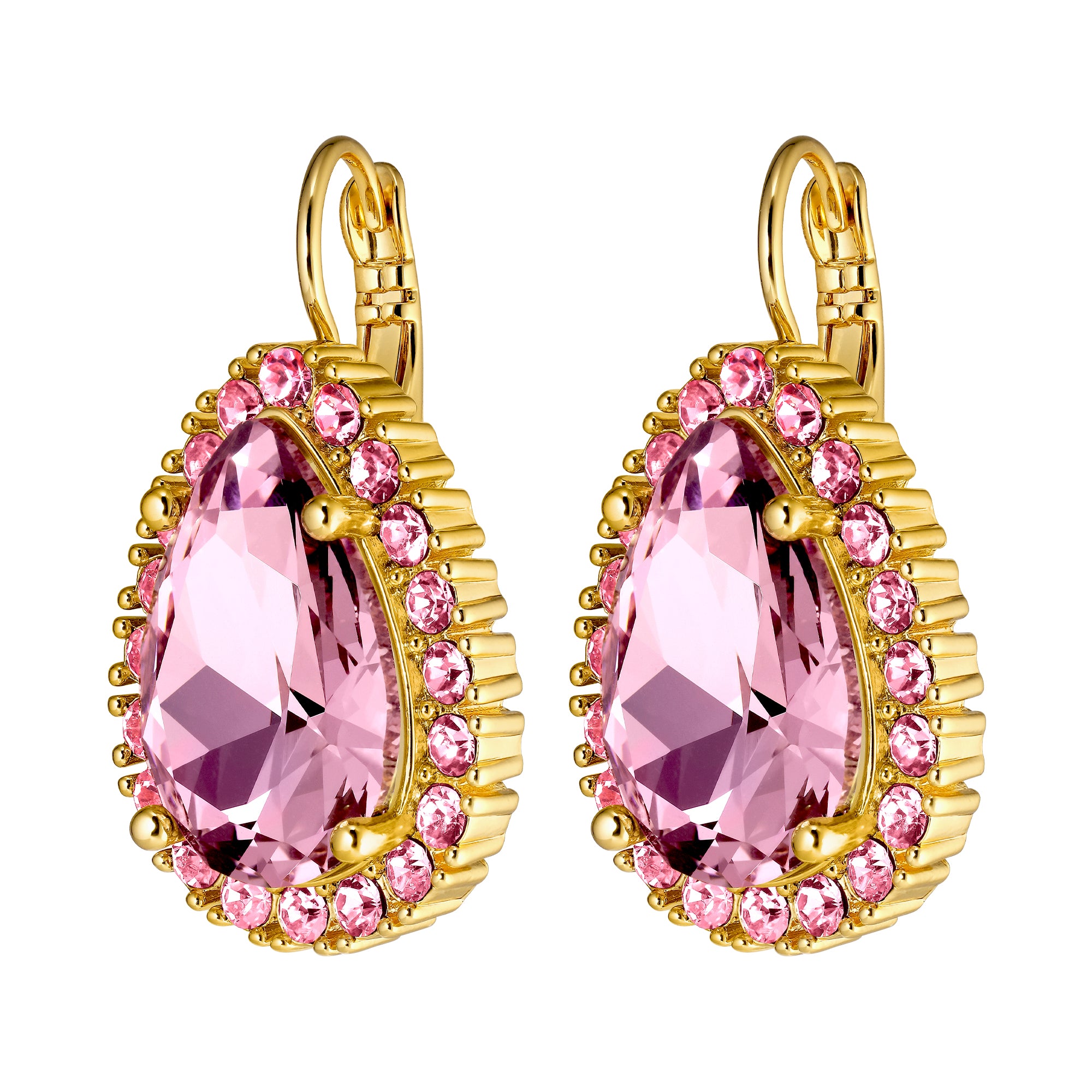Fiora Gold Earrings - Light Rose