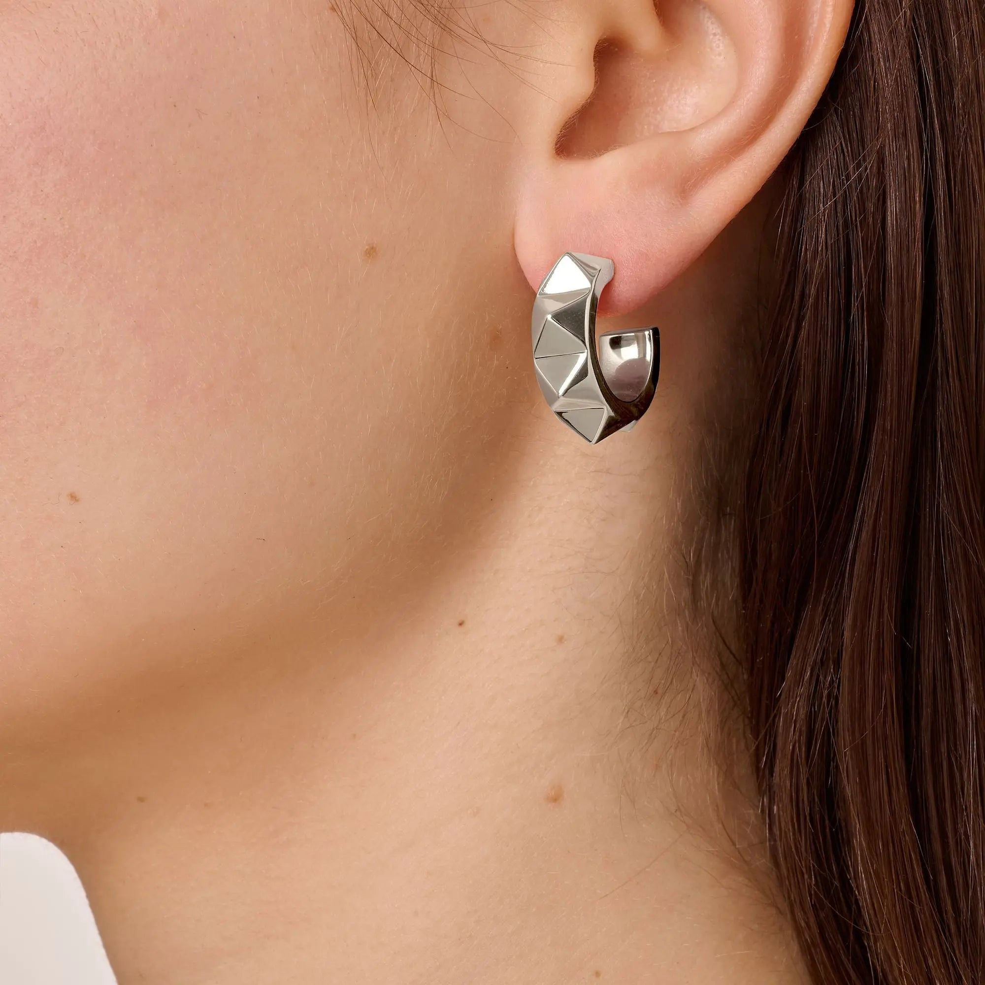 Grith Shiny Silver Earrings Dyrberg/Kern NZ