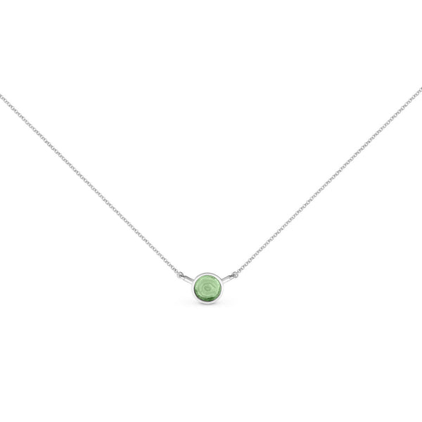 Gaudi Silver Necklace Pendant Green