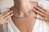 Gaudi Silver Statement Necklace Mauve