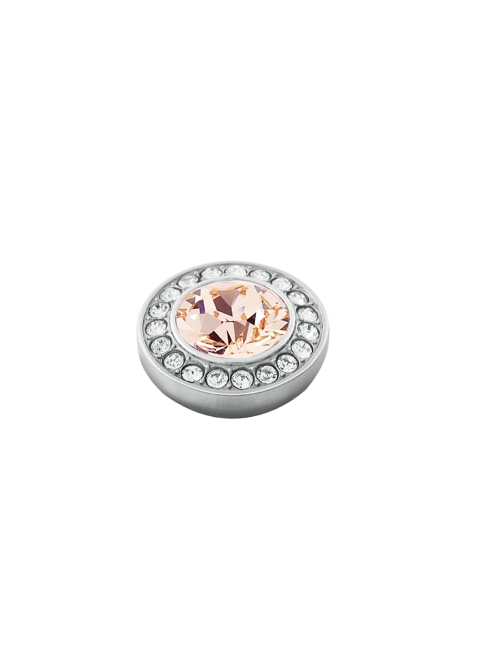 Grace Shiny Silver Interchangeable Ring Topper - Vintage Rose