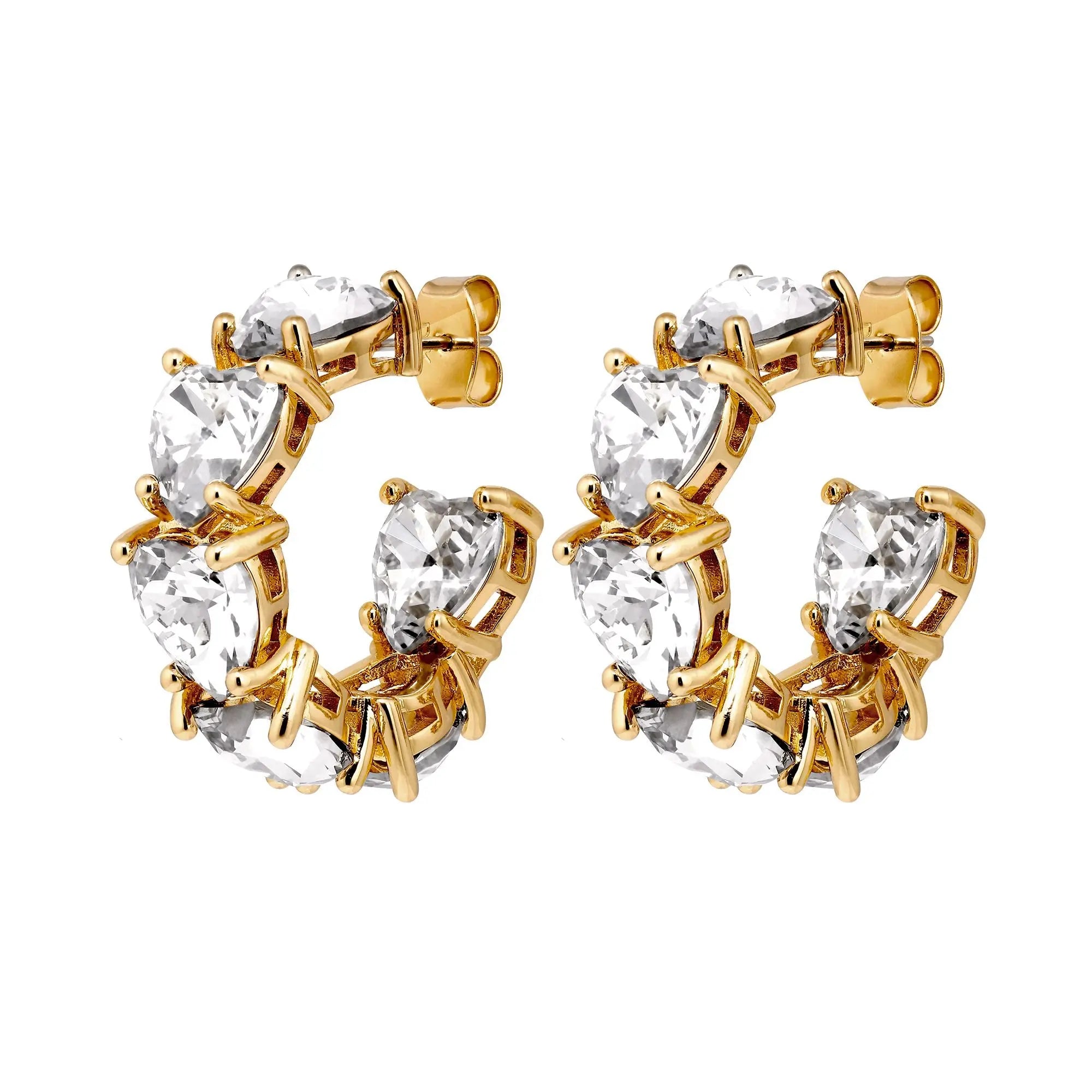 Hardy Gold Hoop Earrings, Crystal Dyrberg/Kern NZ