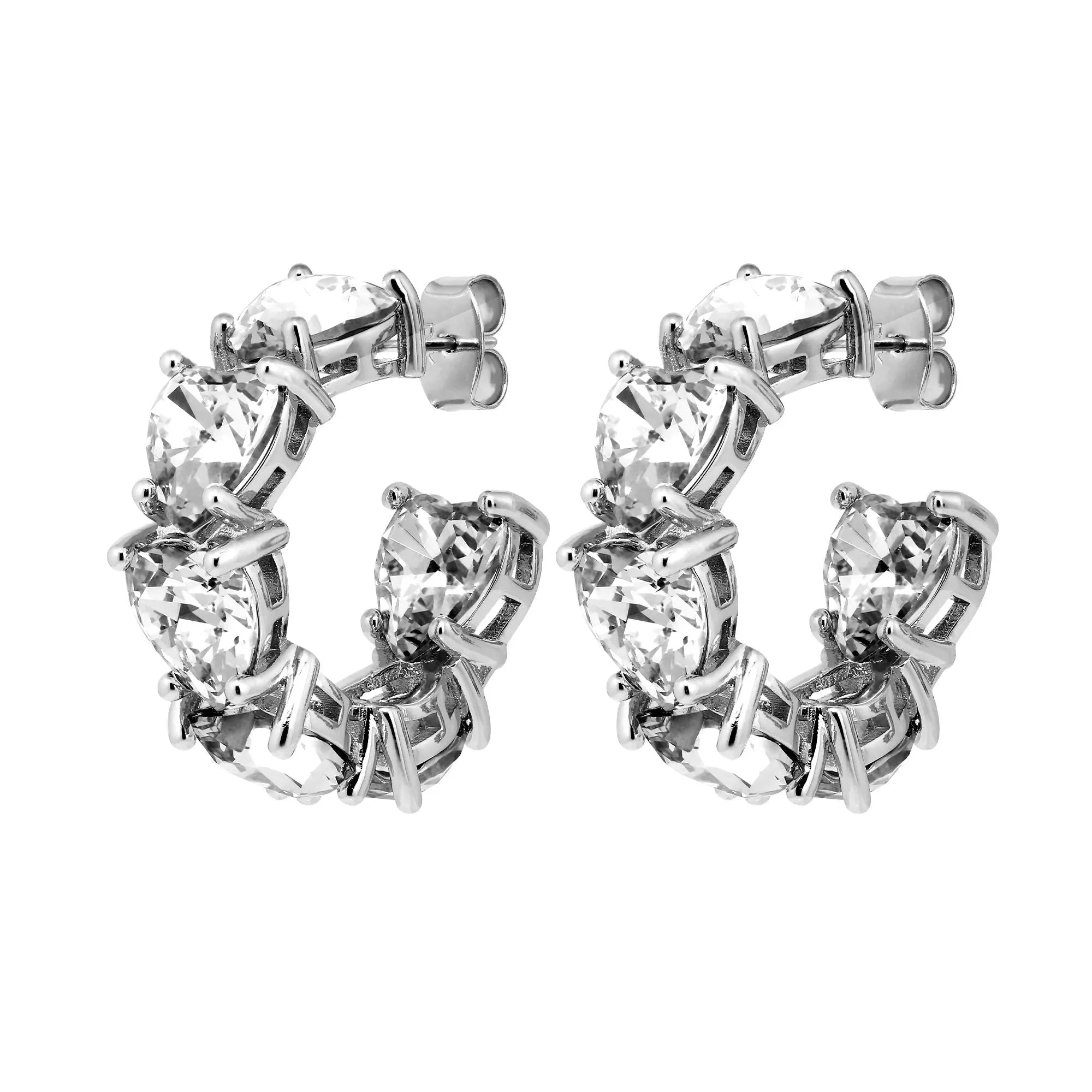 Hardy Shiny Silver Earrings, Crystal Dyrberg/Kern NZ